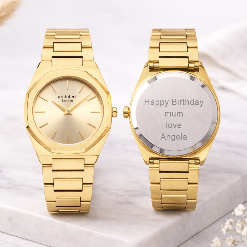 Ladies gold personalised watch