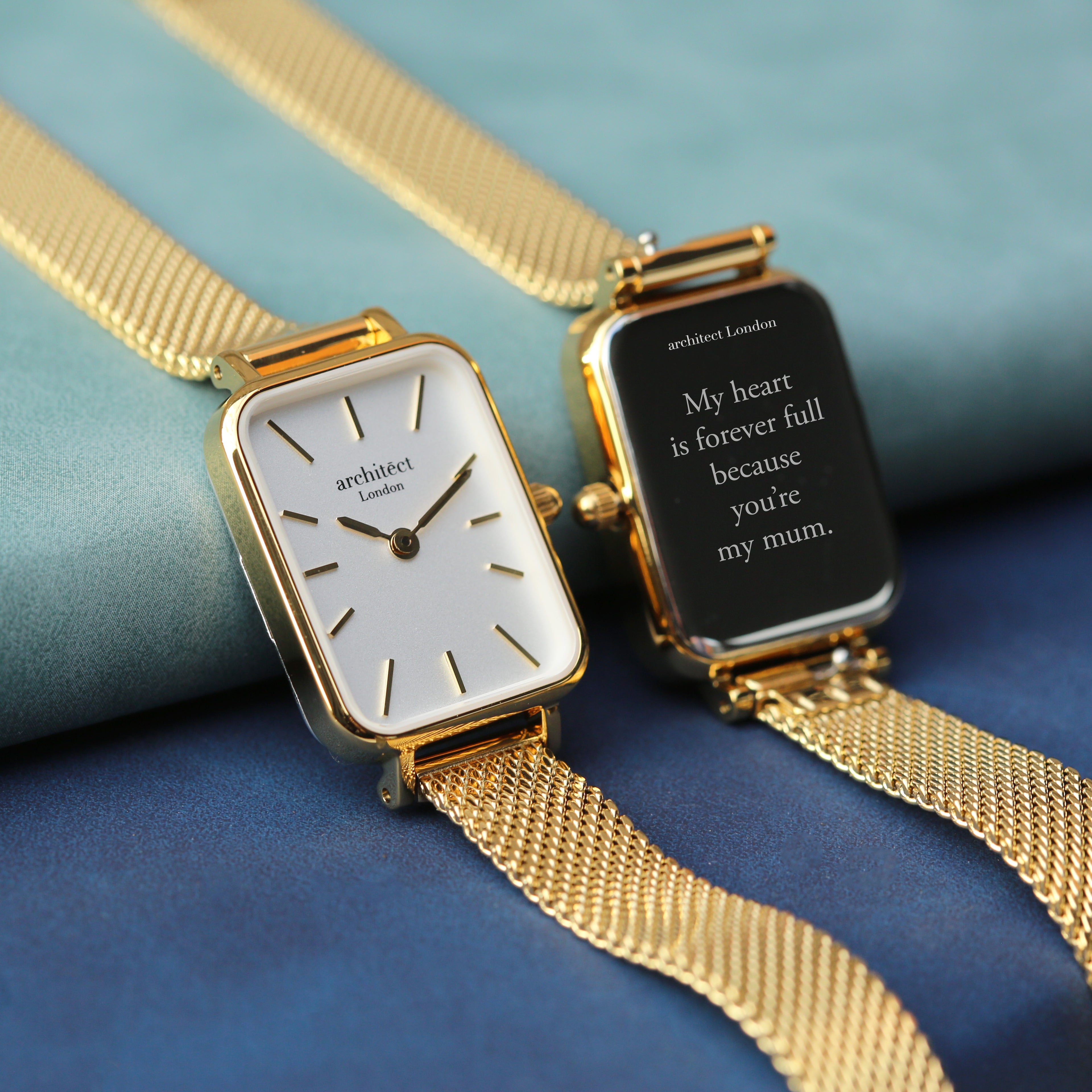 ladies personalised watch in gold
