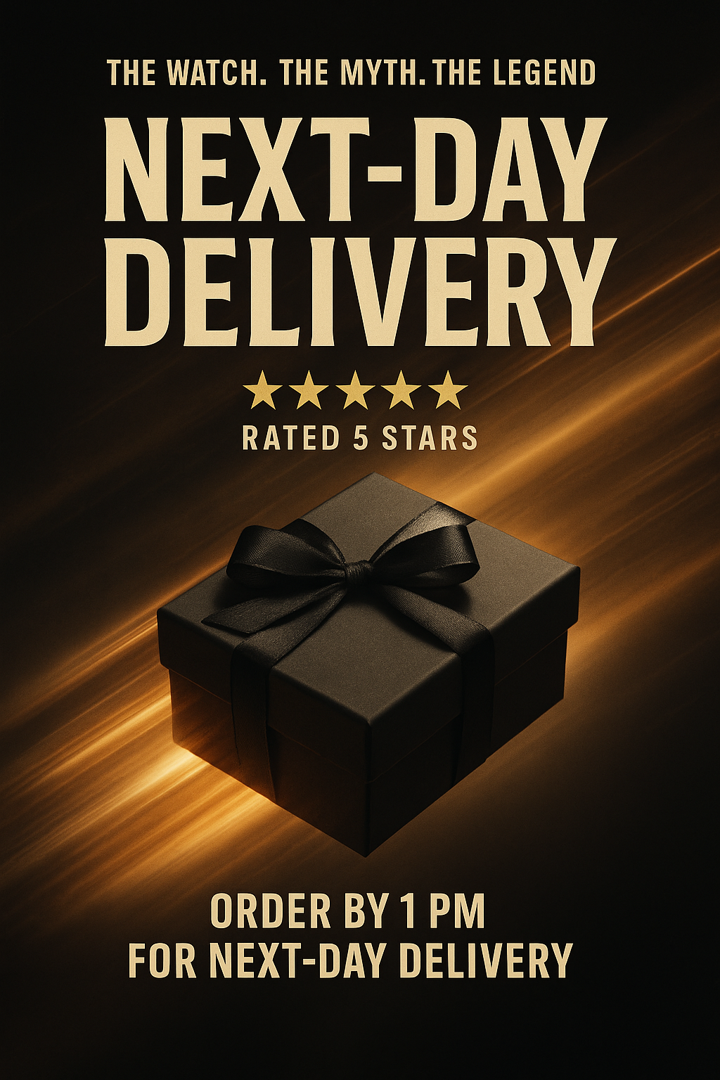 NEXT-DAY DELIVERY — The Watch. The Myth. The Legend.