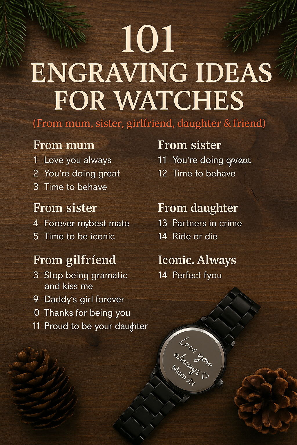 101 Engraving Ideas for Watches