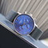 Handwriting Engraving - Men's Architect Motivator Blue Face Black Mesh Strap