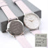 Ladies Architēct Blanc Silver Mesh - Handwriting Engraving + Light Pink Strap