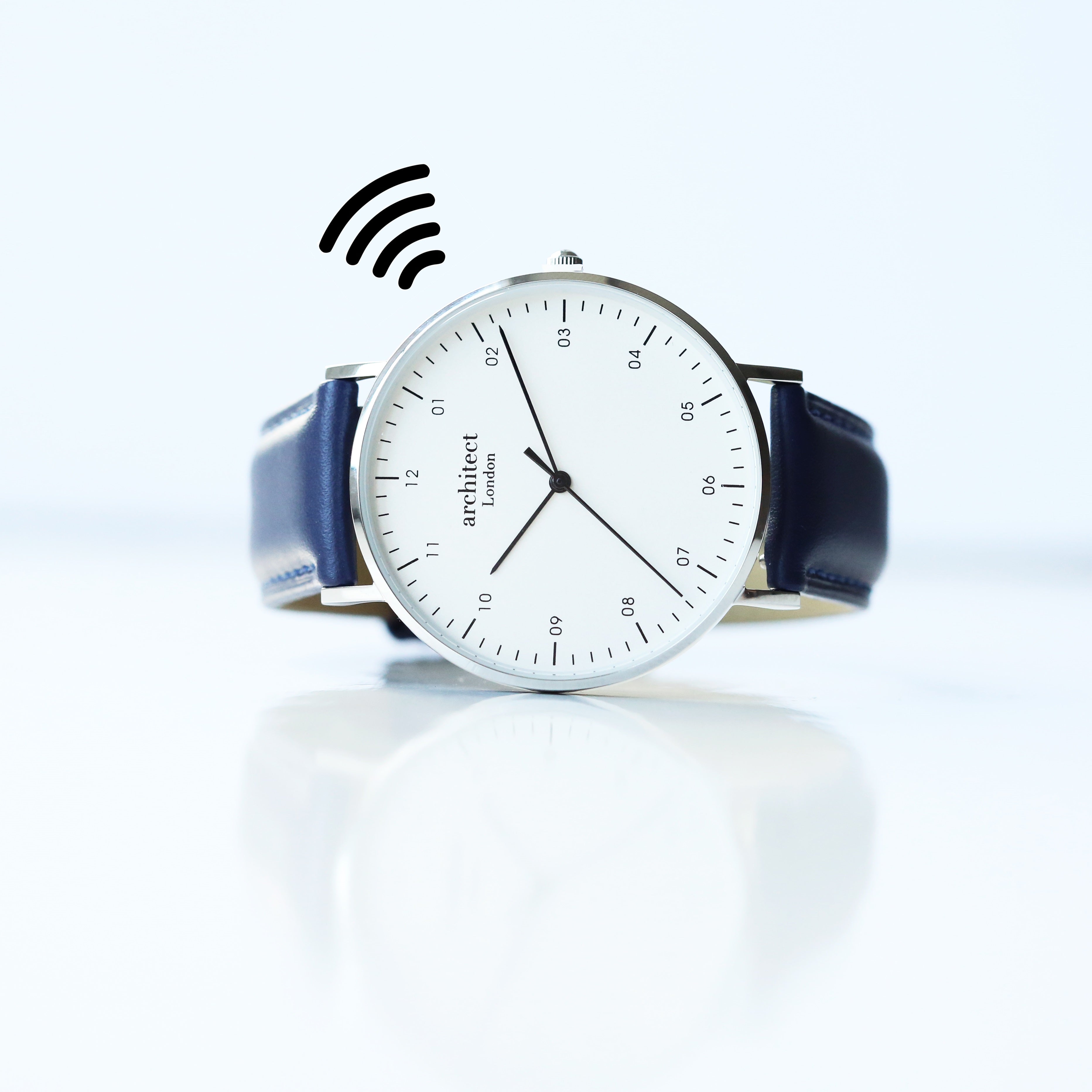 Contactless Payment Watch - Men's Architect Zephyr + Admiral Blue Strap + Modern Font Engraving