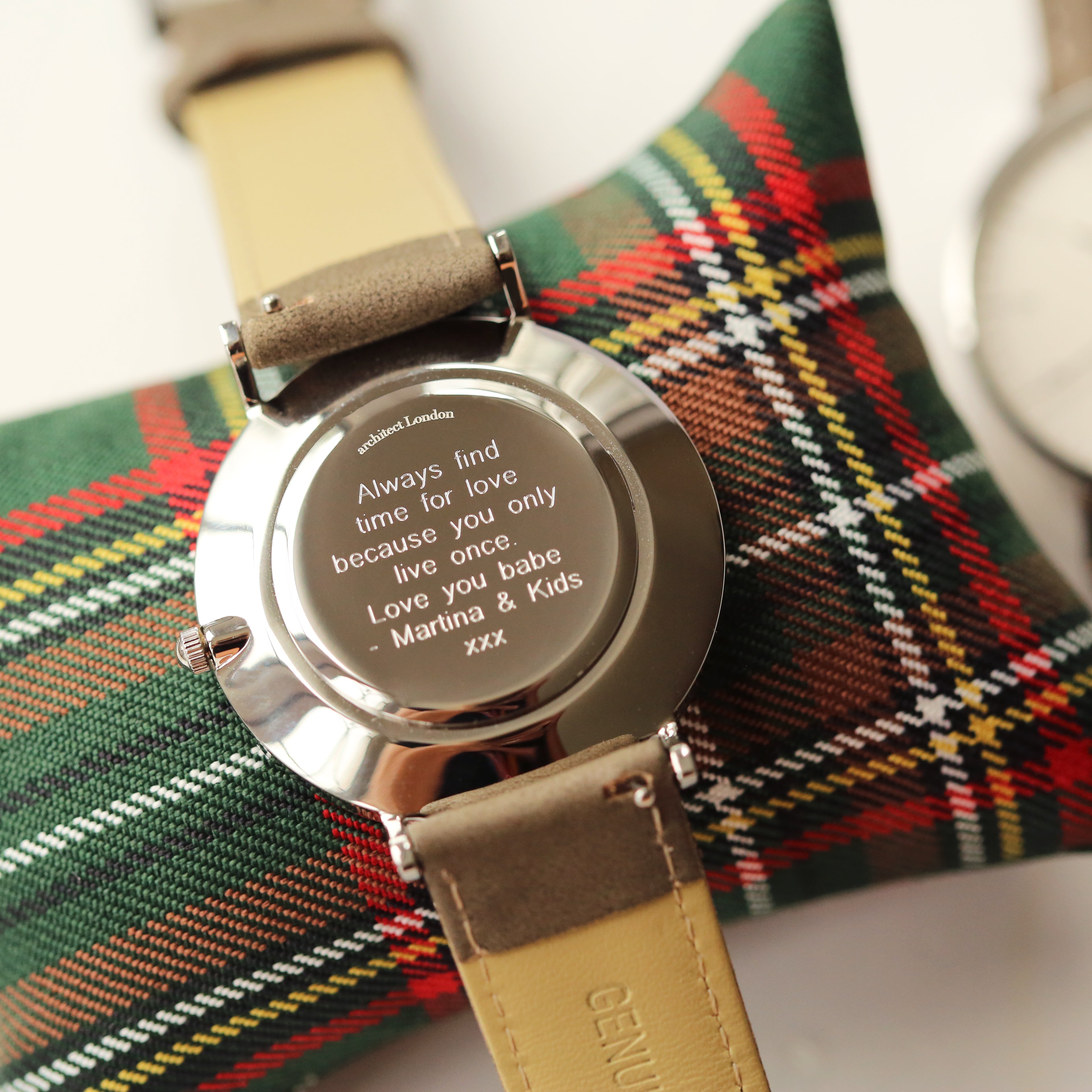 Contactless Payment Watch - Men's Architect Zephyr + Urban Grey Strap + Modern Font Engraving
