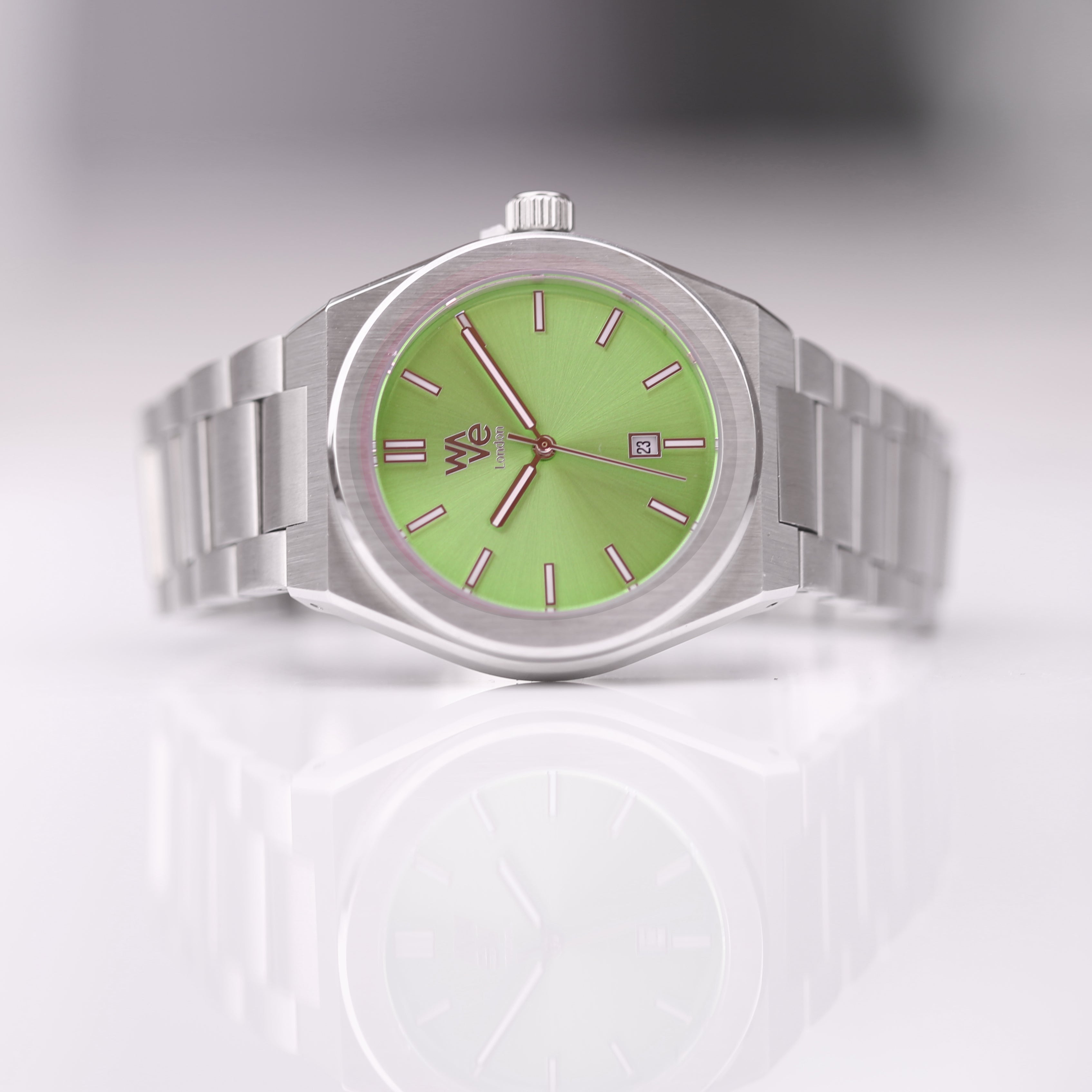 Wave by Architect Watch in Lime Surge - Modern Font Engraving