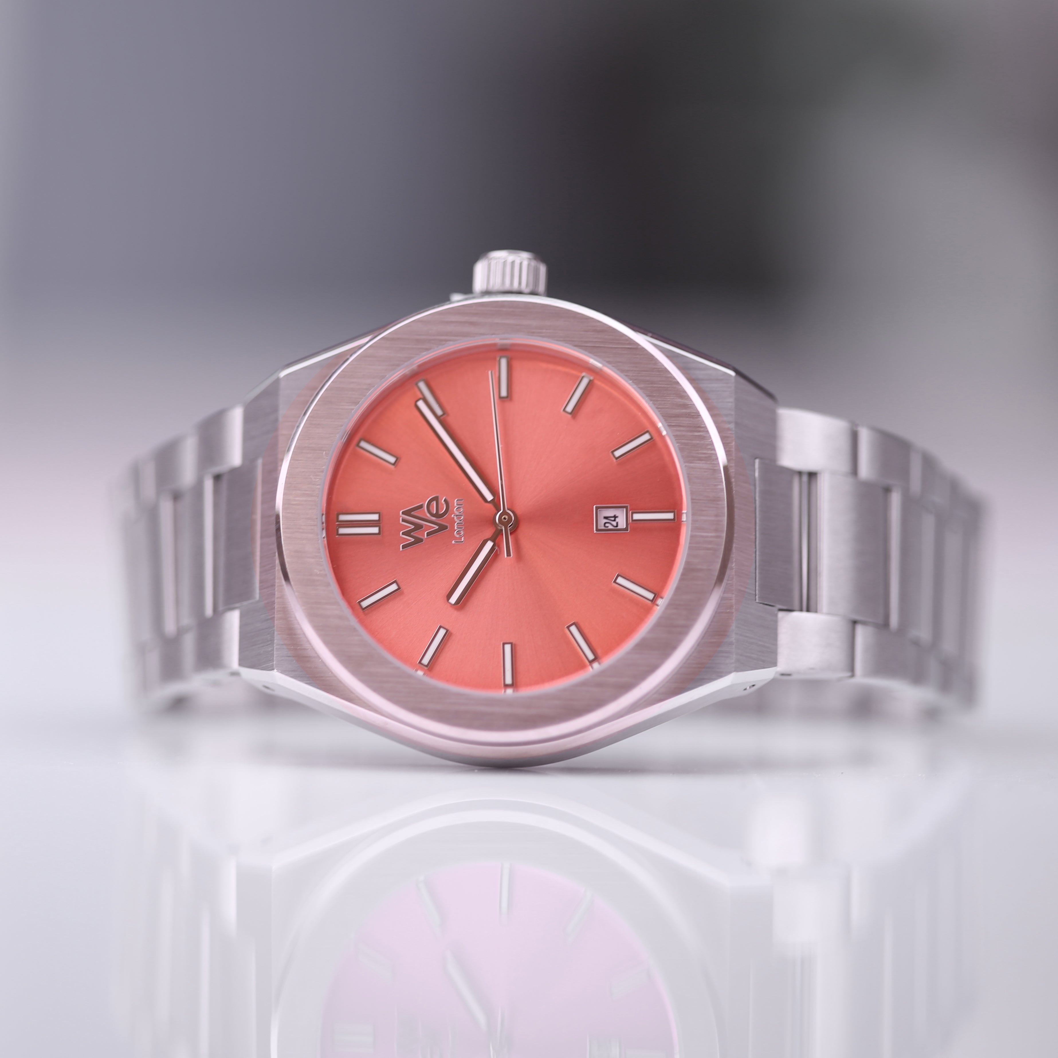 Wave by Architect Watch in Peach Breeze - Modern Font Engraving