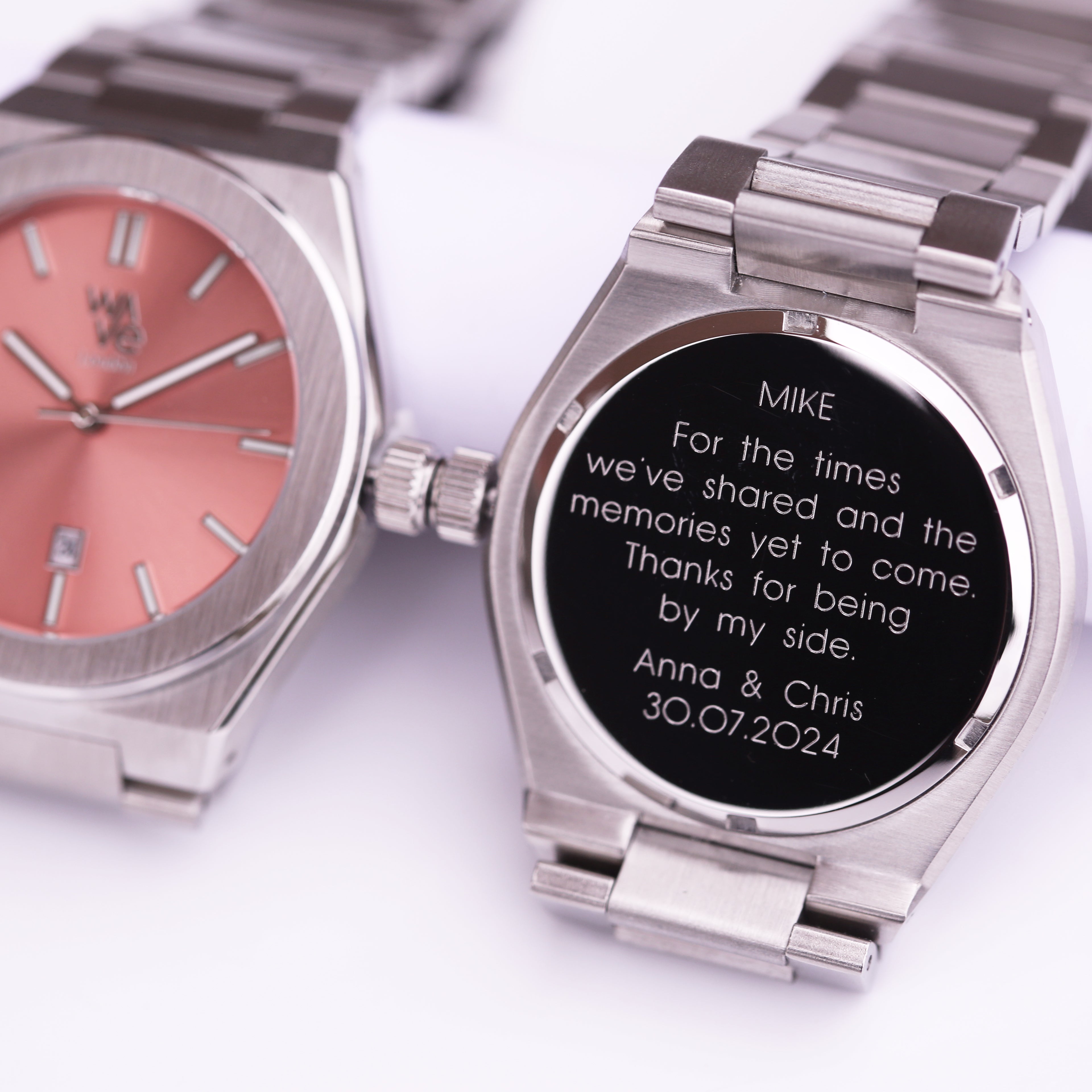 Wave by Architect Watch in Peach Breeze - Modern Font Engraving