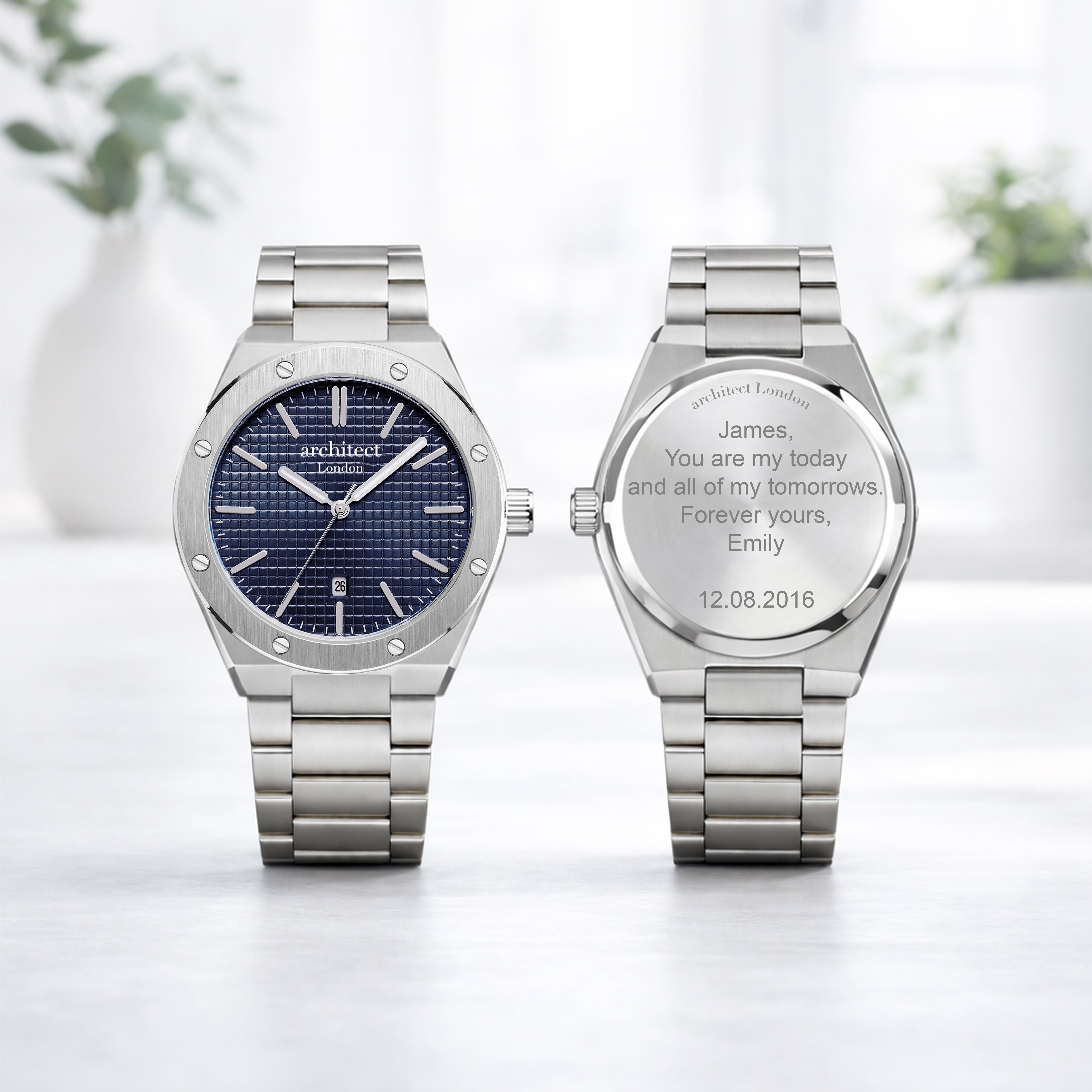 Personalised Men’s Watch – Architect London - Borough Collection - Mayfair (Deep Blue Dial)