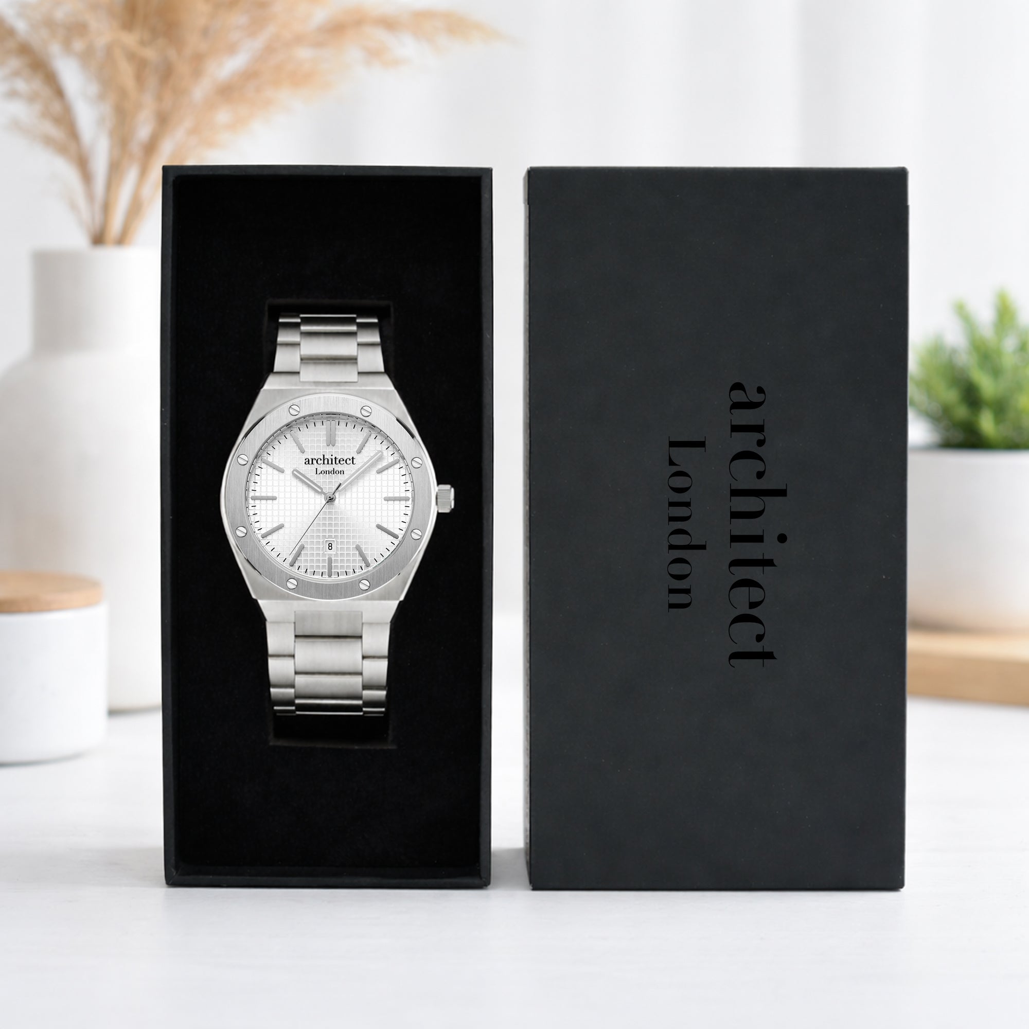 Personalised Men’s Watch – Architect London - Borough Collection - Soho (White / Silver Dial)