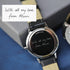 Ladies Architēct Blanc Silver Bezel - Handwriting Engraving + Black Strap
