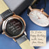 Own handwriting engraving on back of personalised ladies rose gold watch