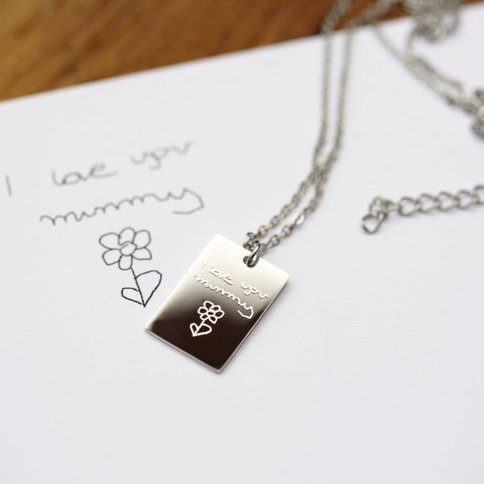 Dazzle Personalised Necklace - Own Handwriting Engraving