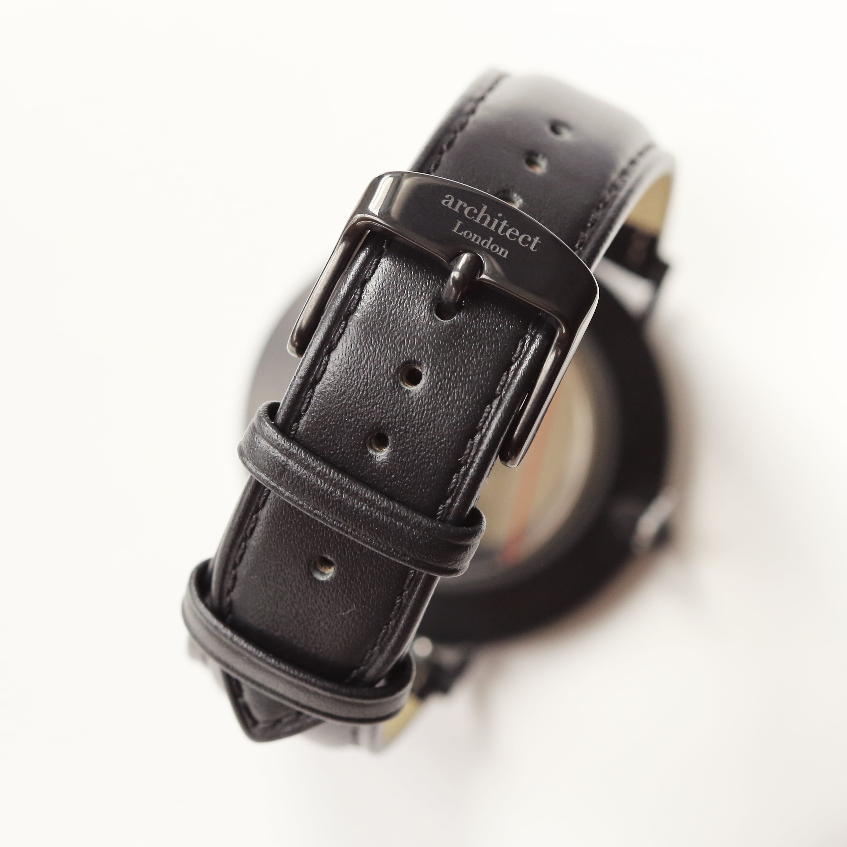 Modern Font Engraving - Men's Minimalist Watch + Jet Black Strap